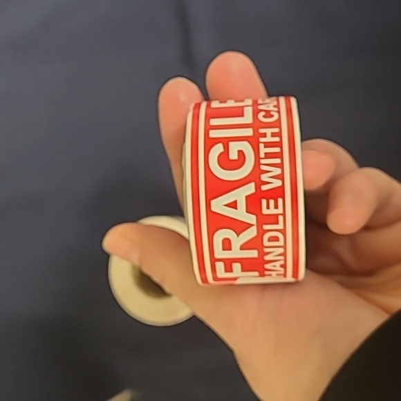 Fragile Handle With Care stickers 2 rolls. Total of 240 stickers. New - Picture 3 of 4